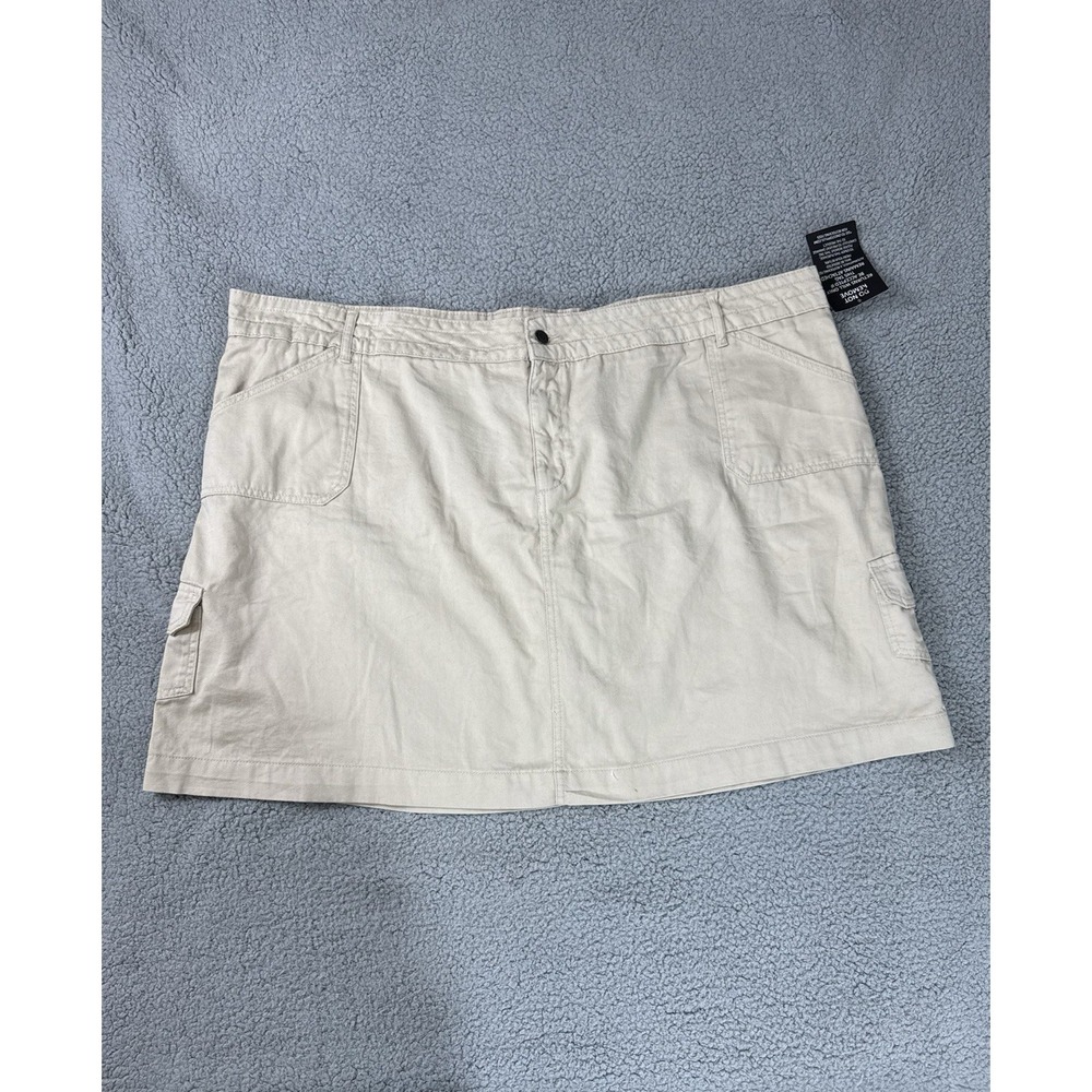 Women Within Women's 30W Khaki Cargo Skort 6 pocket Cotton Preppy Earthy Camping